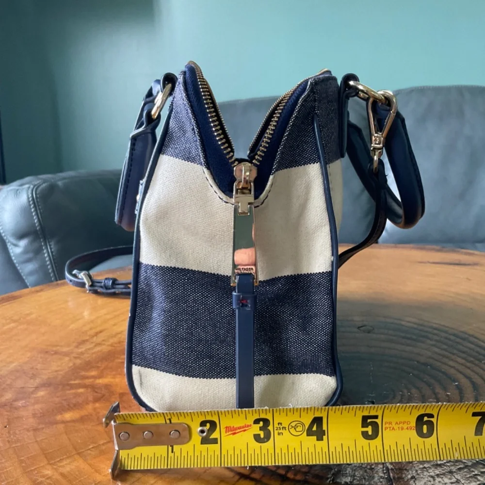 Tommy Hilfiger Fabric Handbag Navy Blue & White
